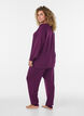 Long-sleeved jersey blouse with a round neck, Purple, Model image number 2