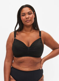 Bikini underwire bra with draping, Black, Model