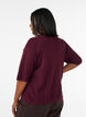 Knit cardigan with heart buttons and short sleeves, Red, Model image number 2