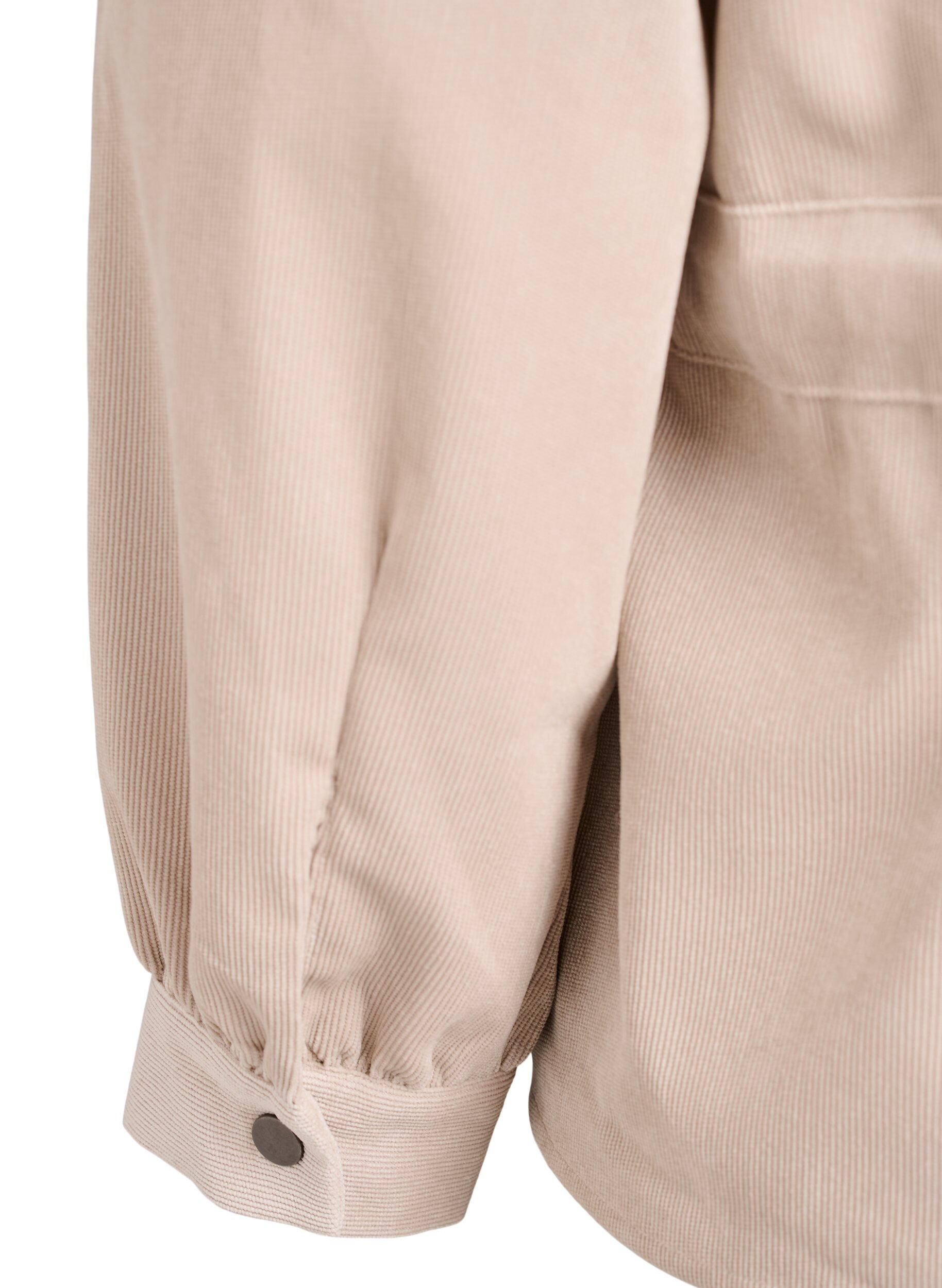 Zizzifashion Corduroy shacket with tie belt and pockets, Beige, Packshot image number 3