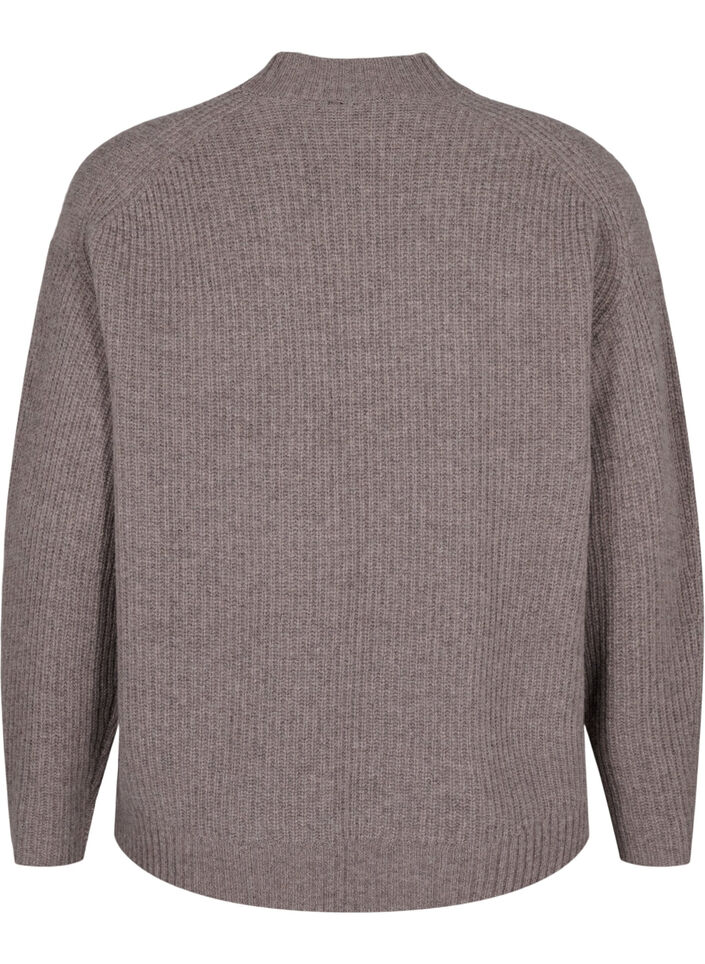 Loose knitted merino wool sweater, Desert Taupe Mel., Packshot image number 1