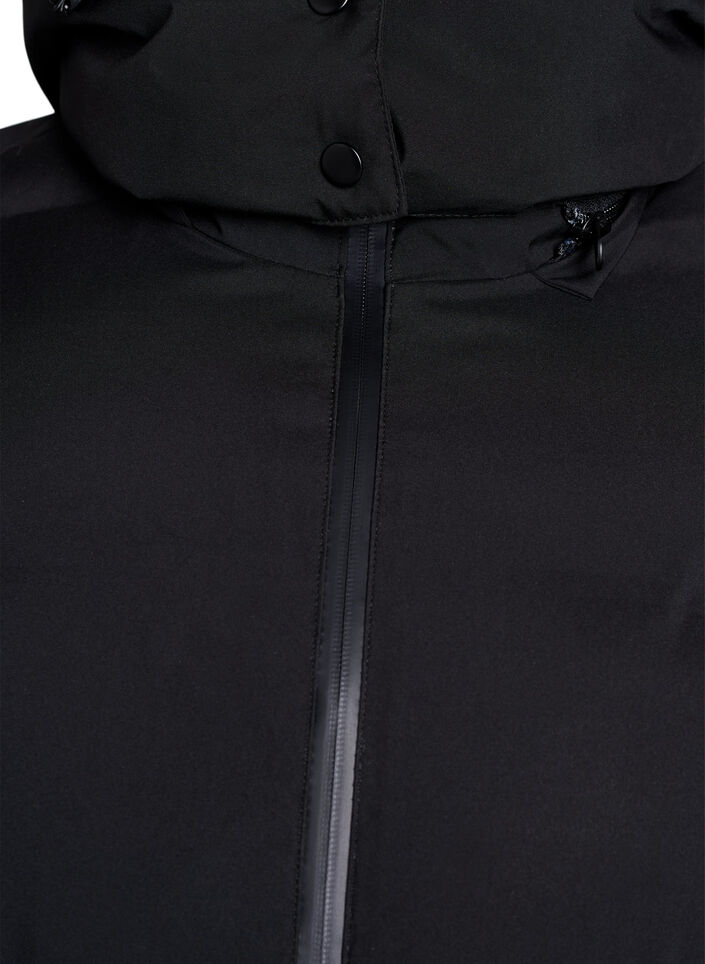 Short puffer jacket with detachable hood, Black, Packshot image number 2