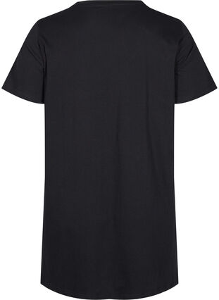 Long cotton t-shirt with short sleeves, Black Tiger w. Foil, Packshot image number 1