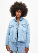 Short denim jacket with distressing details, Light Blue Denim, Model image number 0