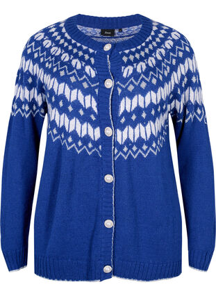 Patterned knit cardigan with wool, Surf the web, Packshot image number 0