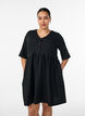Dress with a ribbed texture and an empire line, Black, Model image number 0