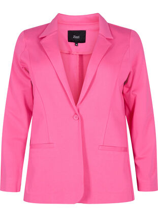 Simple blazer with button, Shocking Pink, Packshot image number 0