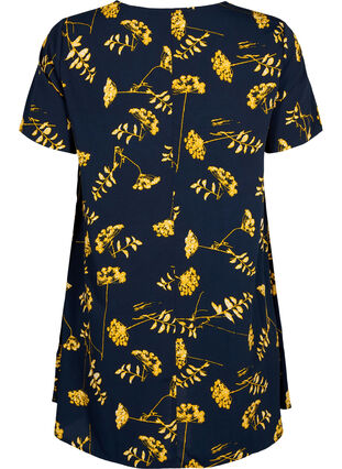 FLASH - Tunic with v neck and print, Night Sky Yellow AOP, Packshot image number 1