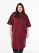 Short sweatshirt dress with high collar and zip, Dark Bordeaux, Model image number 0