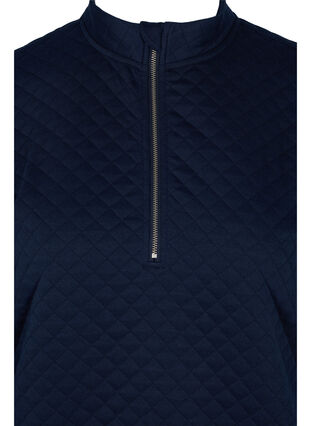 Quilted sweatshirt with zip, Navy Blazer, Packshot image number 2