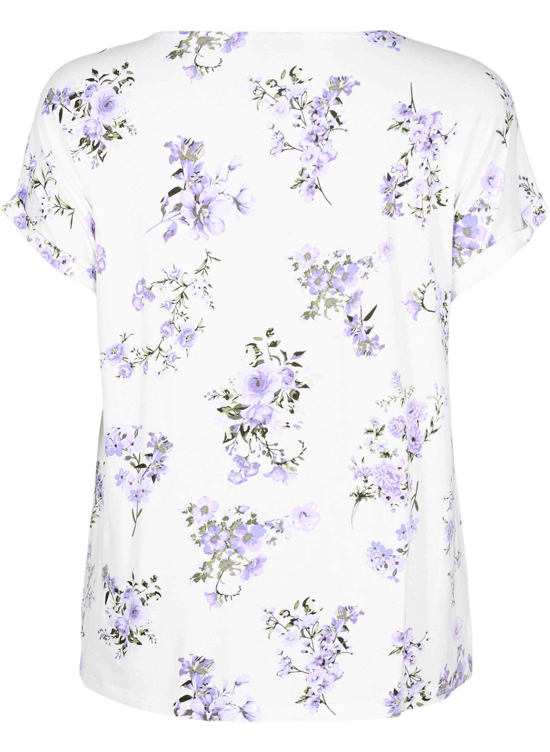 Zizzifashion T-shirt with floral print, Purple, Packshot image number 1