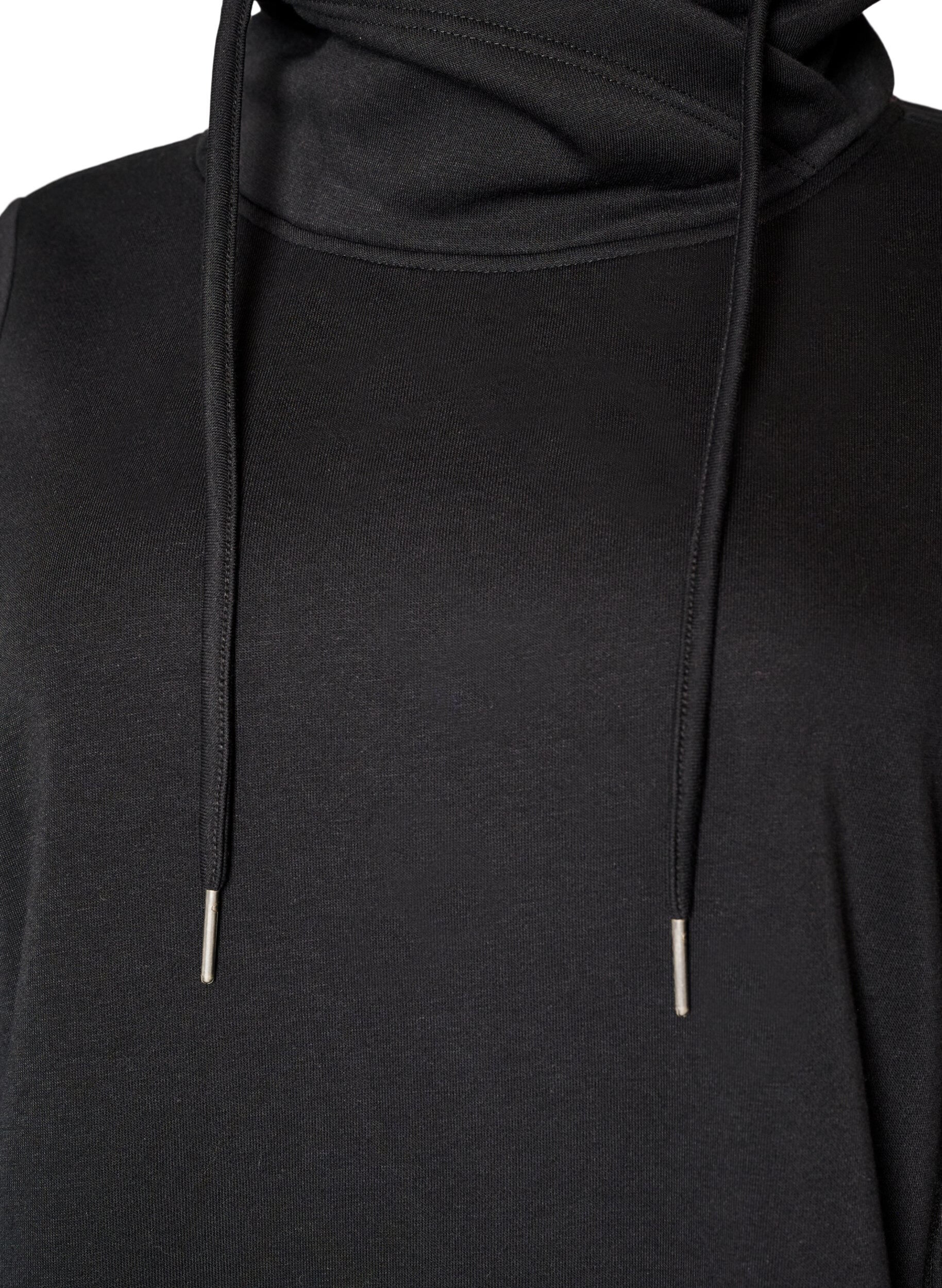ZizzifashionSweatshirt with high collar and pockets, Black, Packshot image number 2