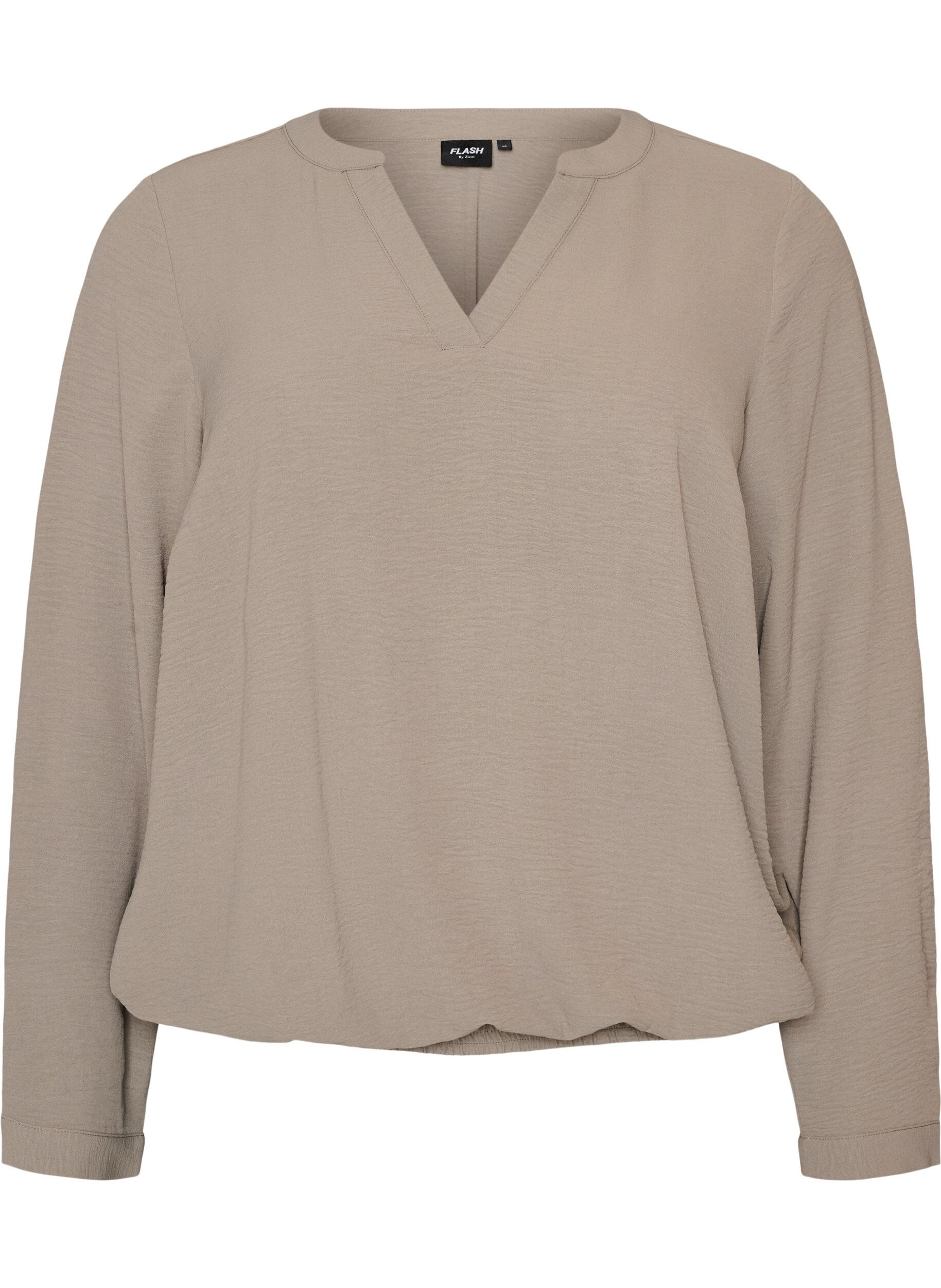 ZizzifashionBalloon silhouette blouse with V-neck, Beige, Packshot image number 0