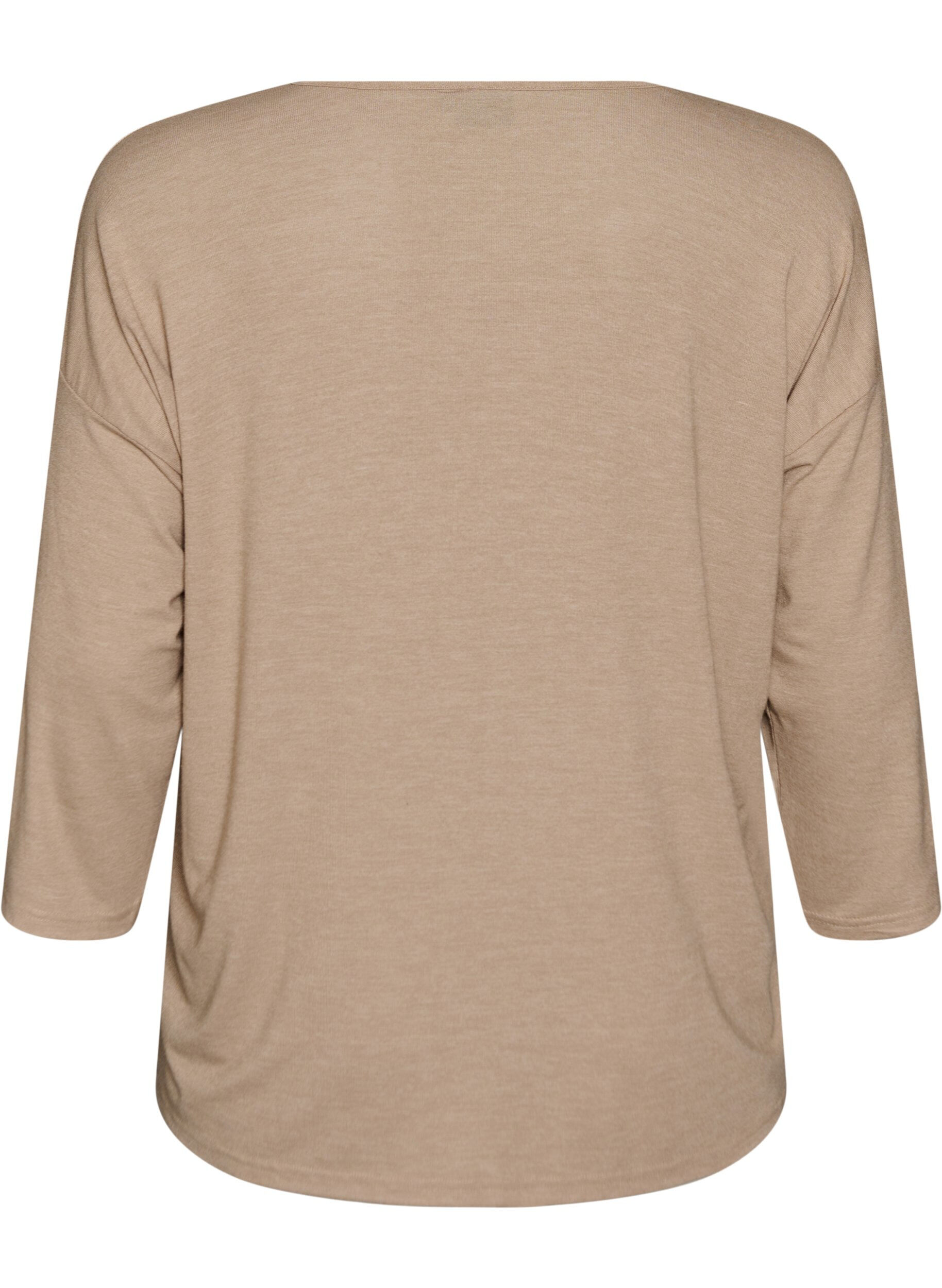 ZizzifashionJersey blouse with 3/4 sleeves, Beige, Packshot image number 1