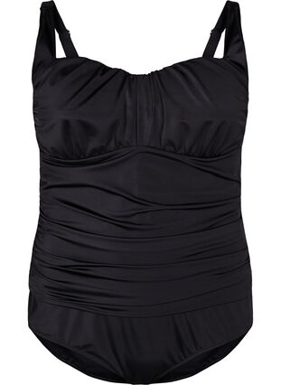 Swimsuit with ruched details, Black, Packshot image number 0