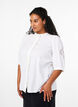 Shirt blouse with ruffles and broderie anglaise, White, Model image number 0