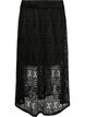 Long eyelet skirt with an elasticated waistband, Black, Packshot image number 0