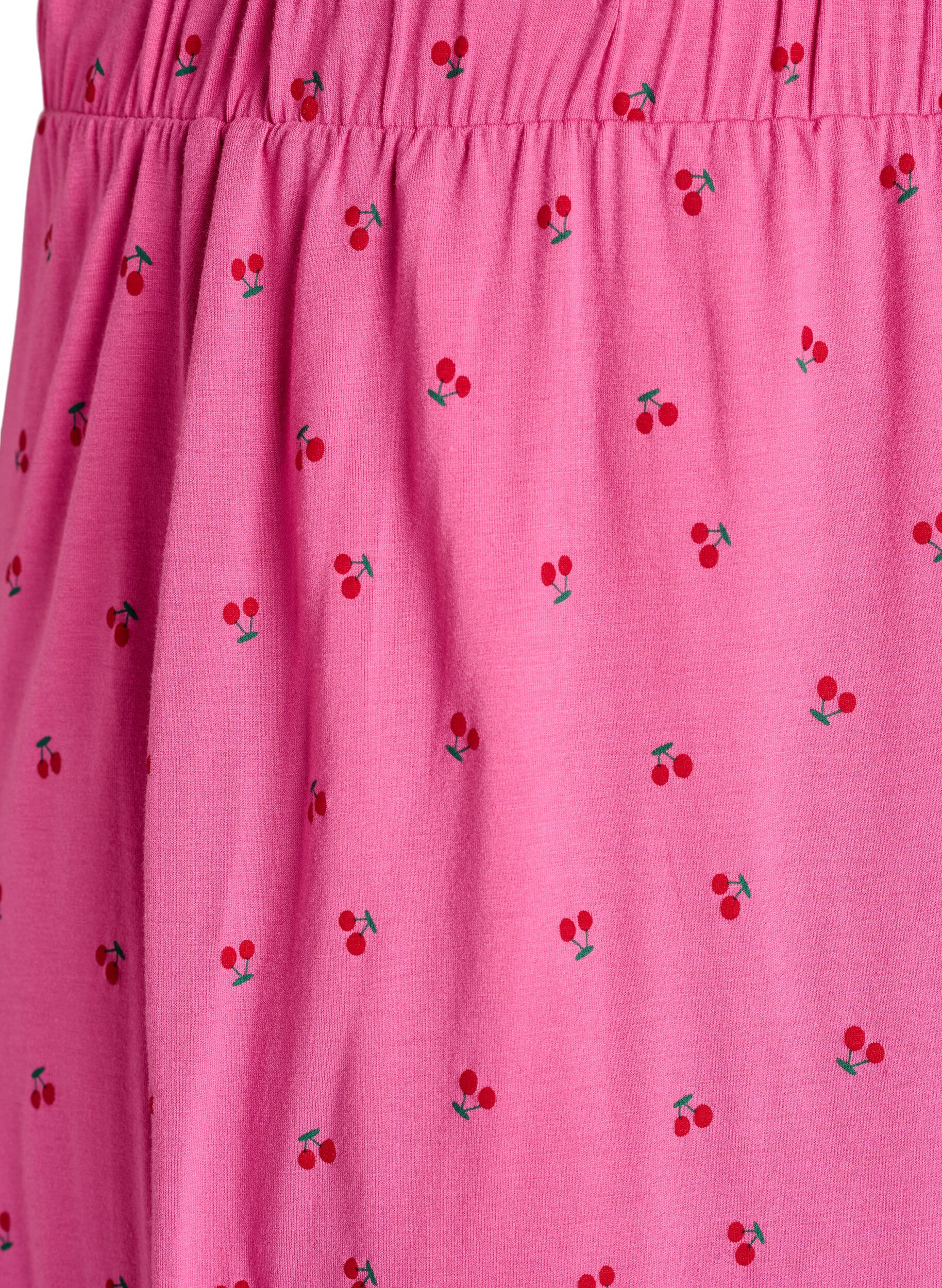 Zizzifashion Pyjama shorts in viscose jersey with an all-over print, Pink, Packshot image number 2