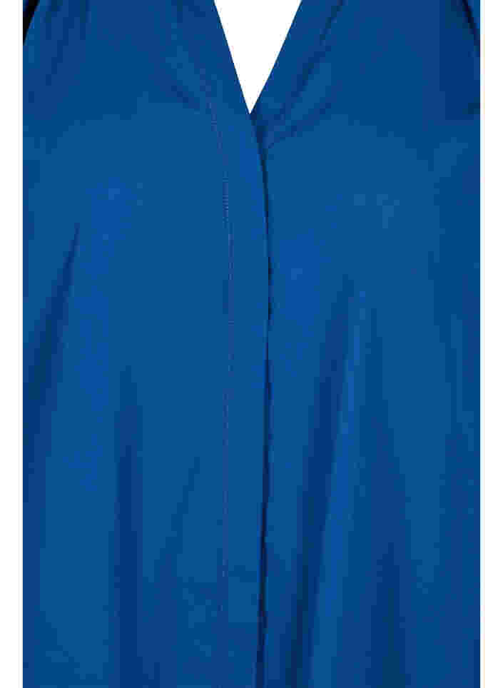 Long sleeve shirt with ruffle collar, Estate Blue, Packshot image number 2