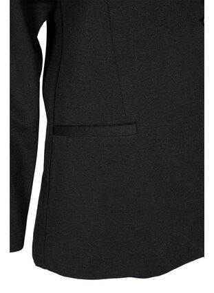 Simple blazer with button, Dark Grey Melange, Packshot image number 3
