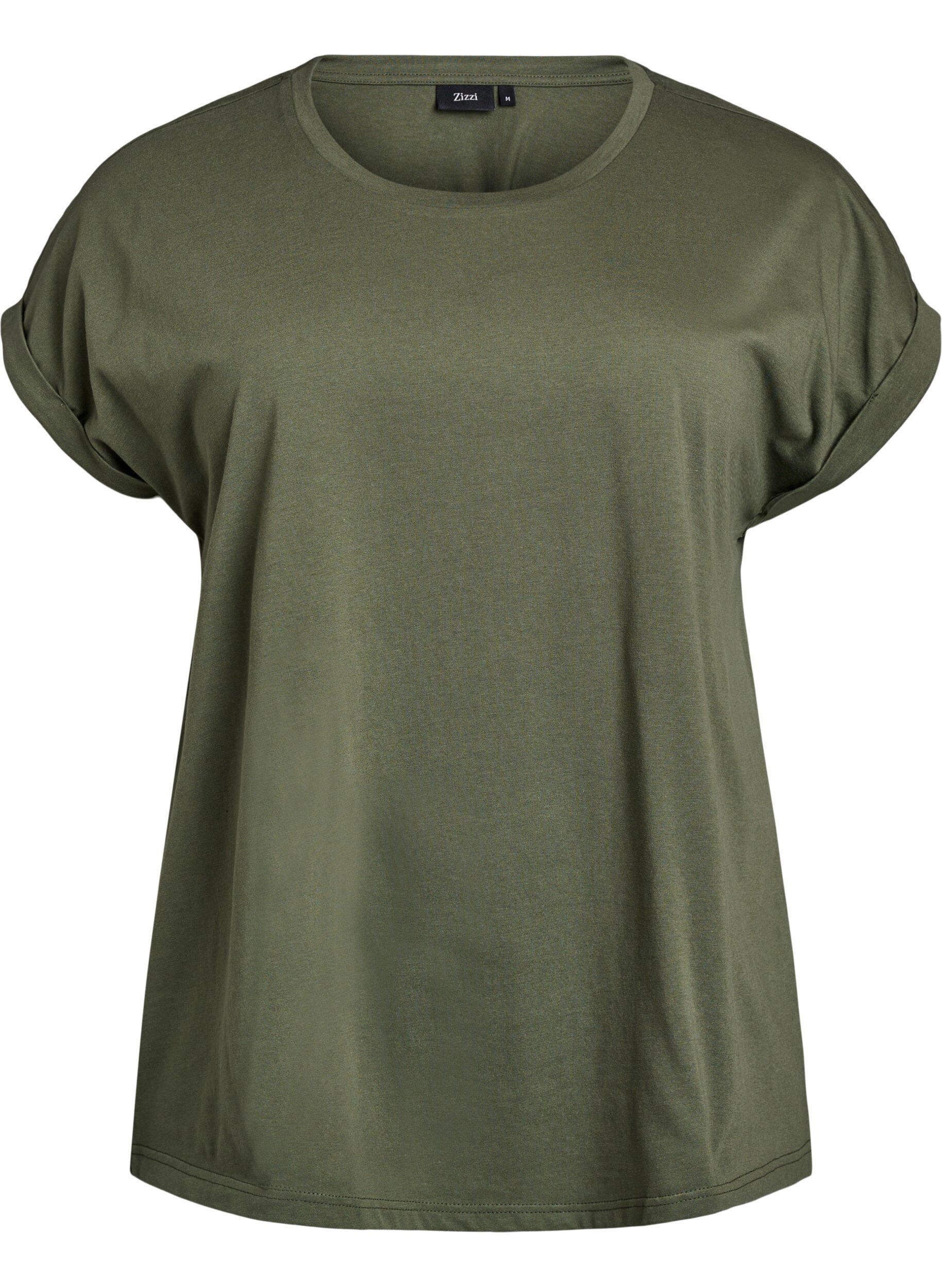 ZizzifashionShort sleeve cotton blend T-shirt, Green, Packshot image number 0