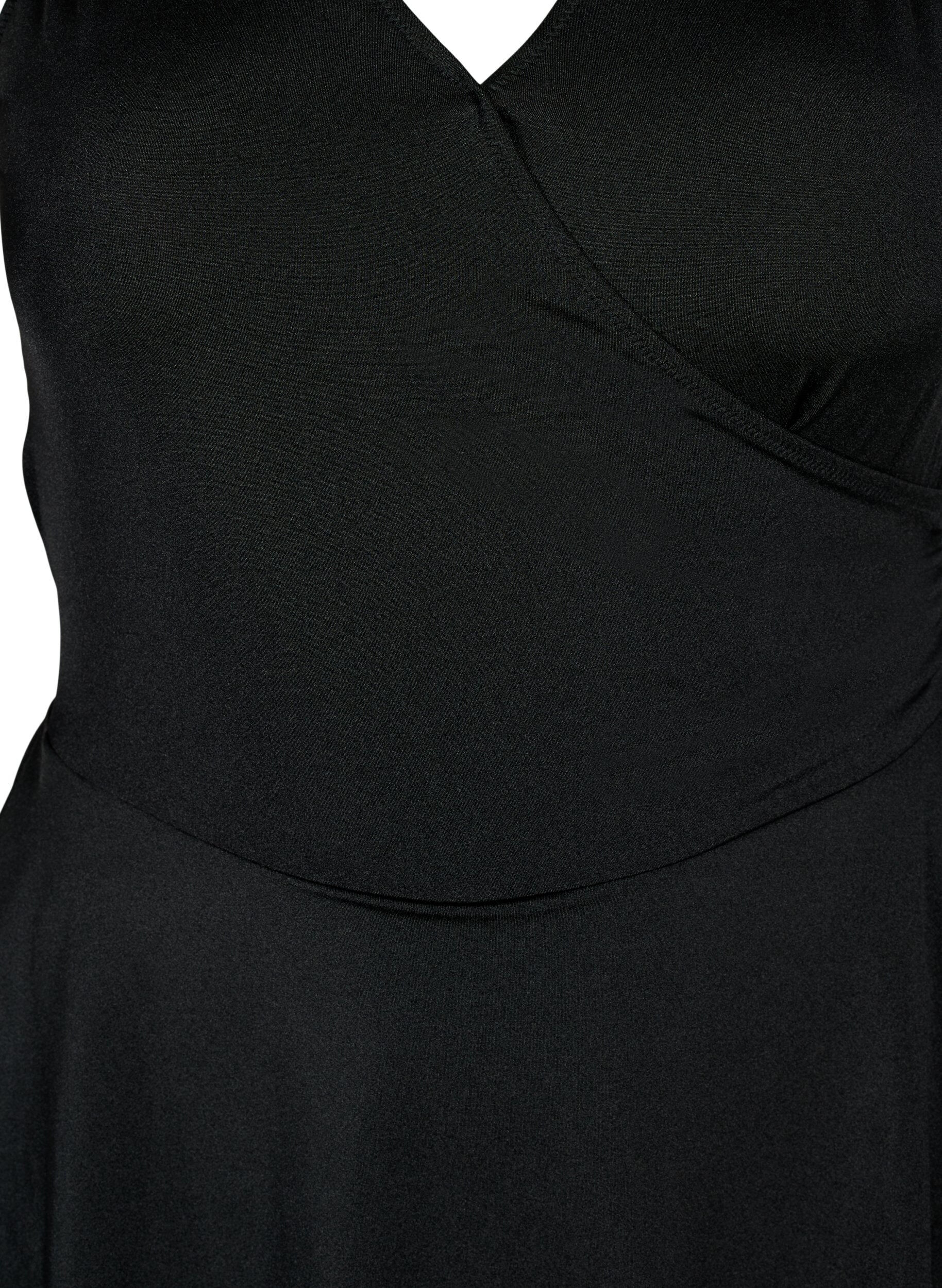 Zizzifashion Swim dress with crossed back and skirt, Black, Packshot image number 2
