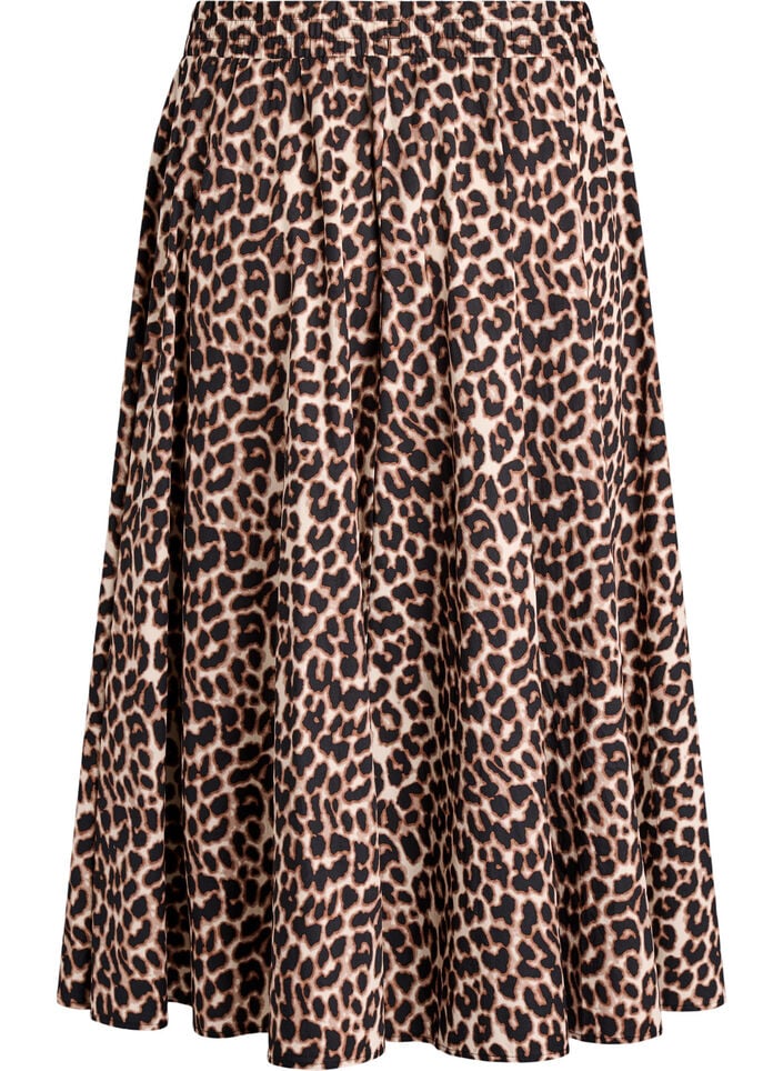 A-line midi skirt with leopard print, , Packshot image number 1