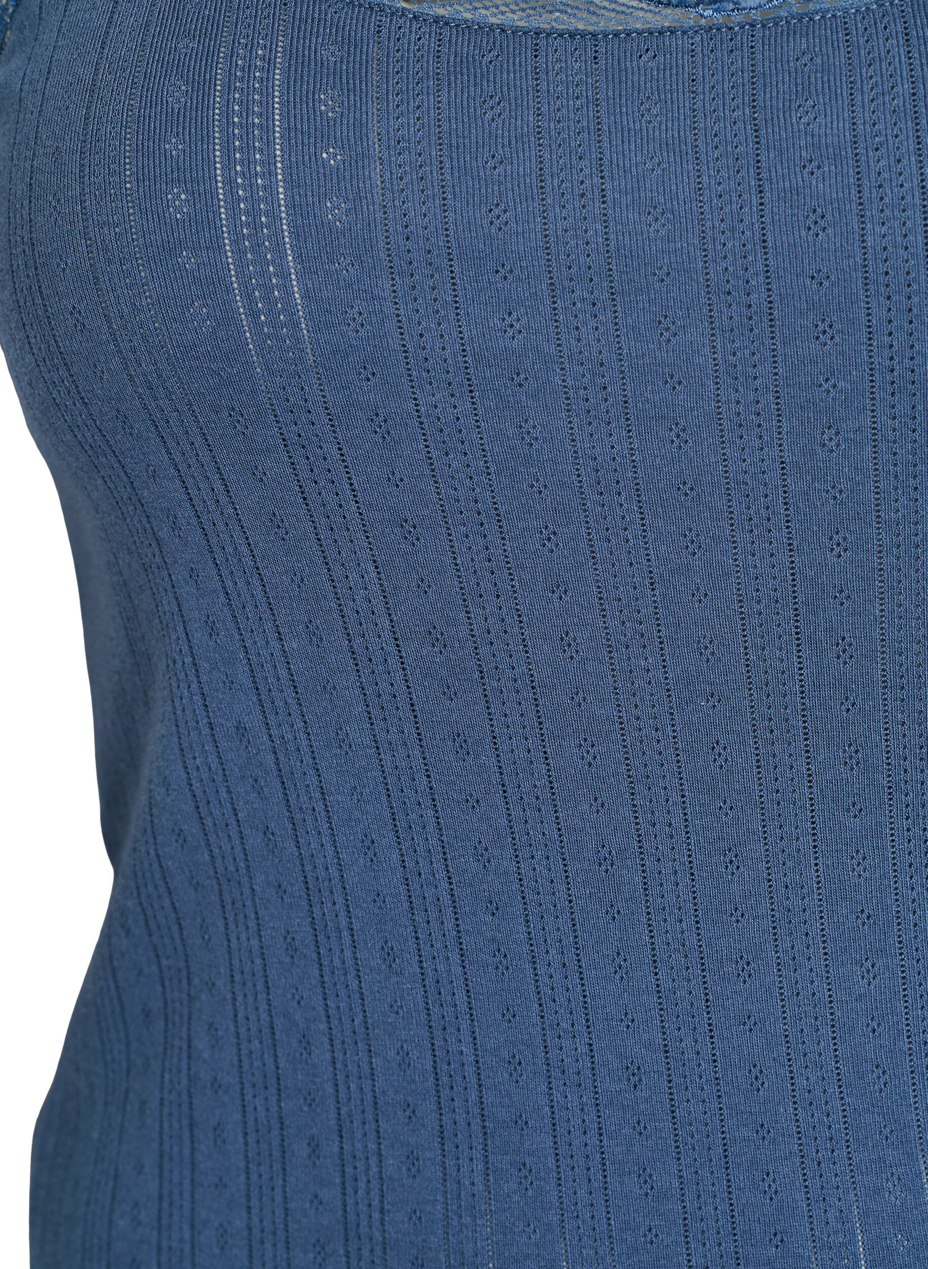 Zizzifashion Nightgown with thin straps and textured pattern, Blue, Packshot image number 2