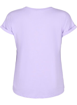 Short sleeved cotton blend t-shirt, Lavender, Packshot image number 1