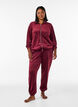Soft velour cardigan with a zipper and high collar, Red, Model image number 1