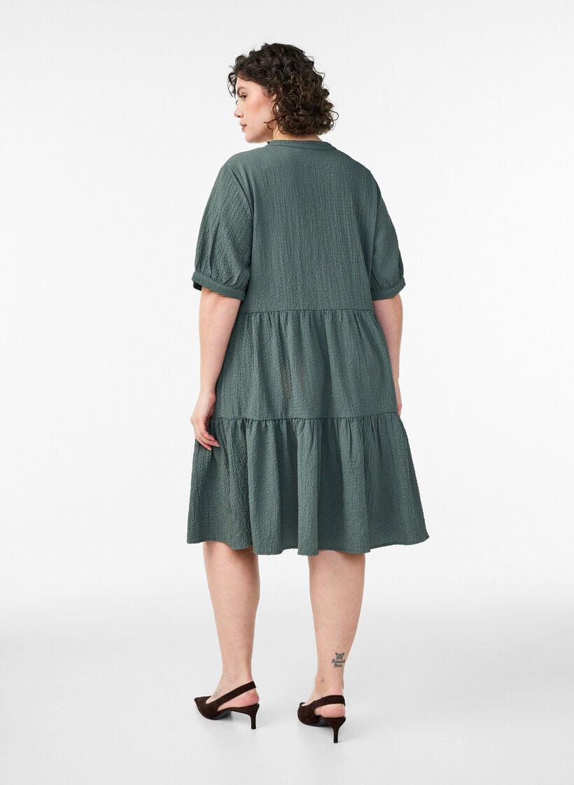 Short A-line dress, Green, Model image number 1