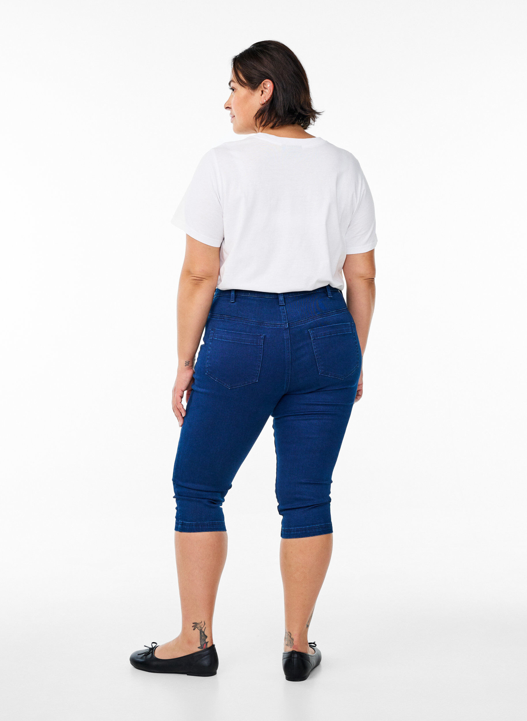 Zizzifashion High-waisted Amy capri jeans with super slim fit, Blue, Model image number 1