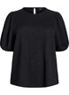 Structured blouse with short sleeves, Black, Packshot image number 0