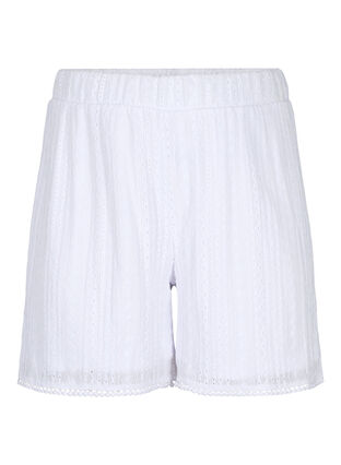 Shorts with textured fabric, Bright White, Packshot image number 0