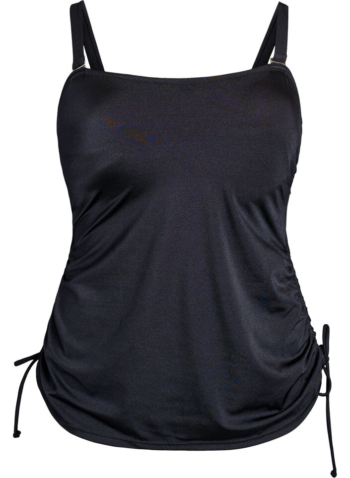 Tankini with removable cups and adjustable sides, Black, Packshot image number 0