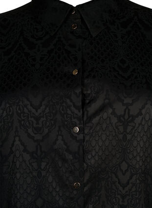 Long shirt with textured pattern, Black, Packshot image number 2