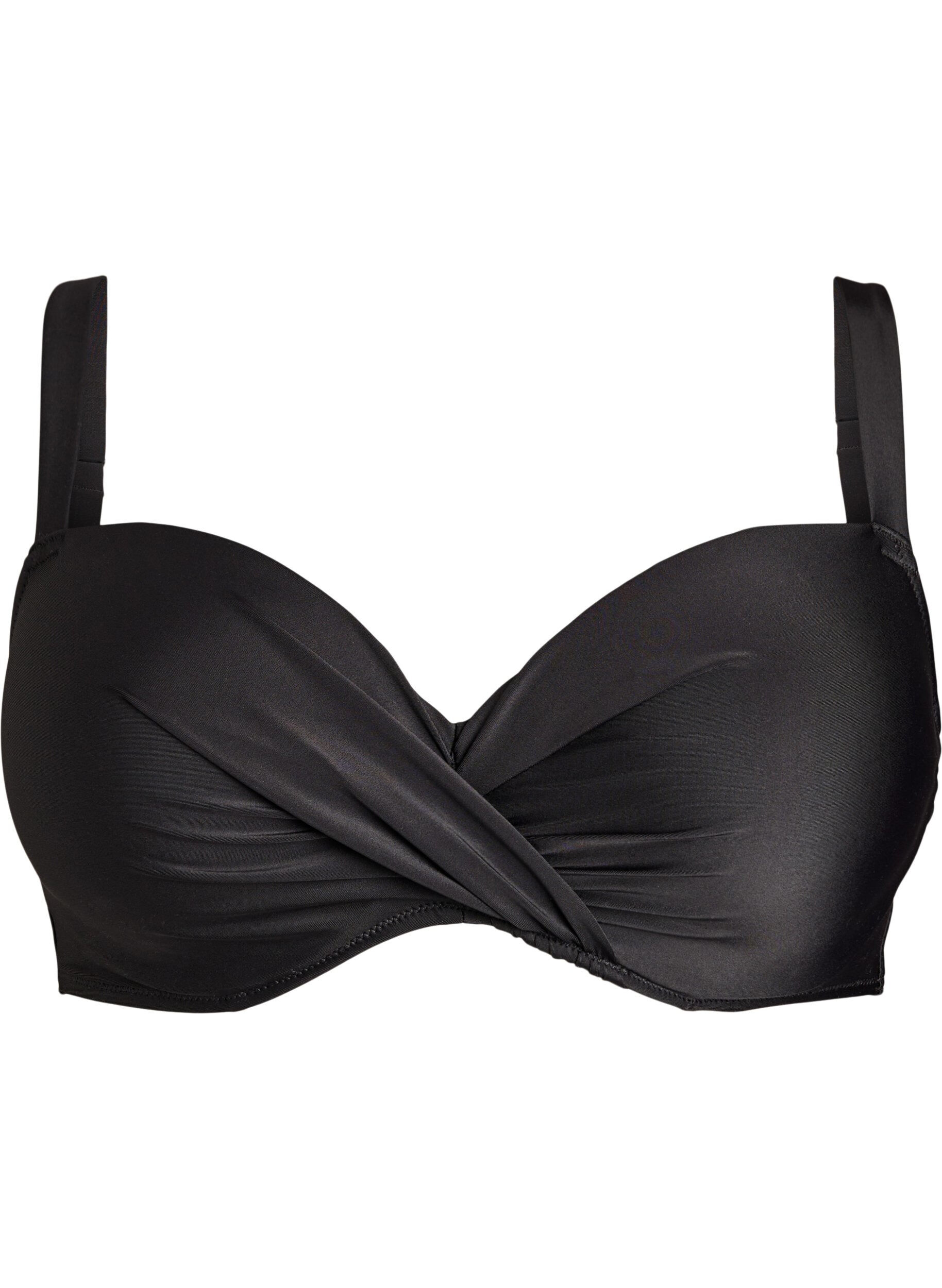 Bikini top with underwire and draping