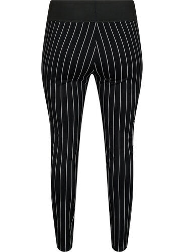 Leggings with pinstripes, Black/White Stripes, Packshot image number 1