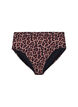 Leopard high-waisted bikini bottoms, Brown, Packshot image number 0
