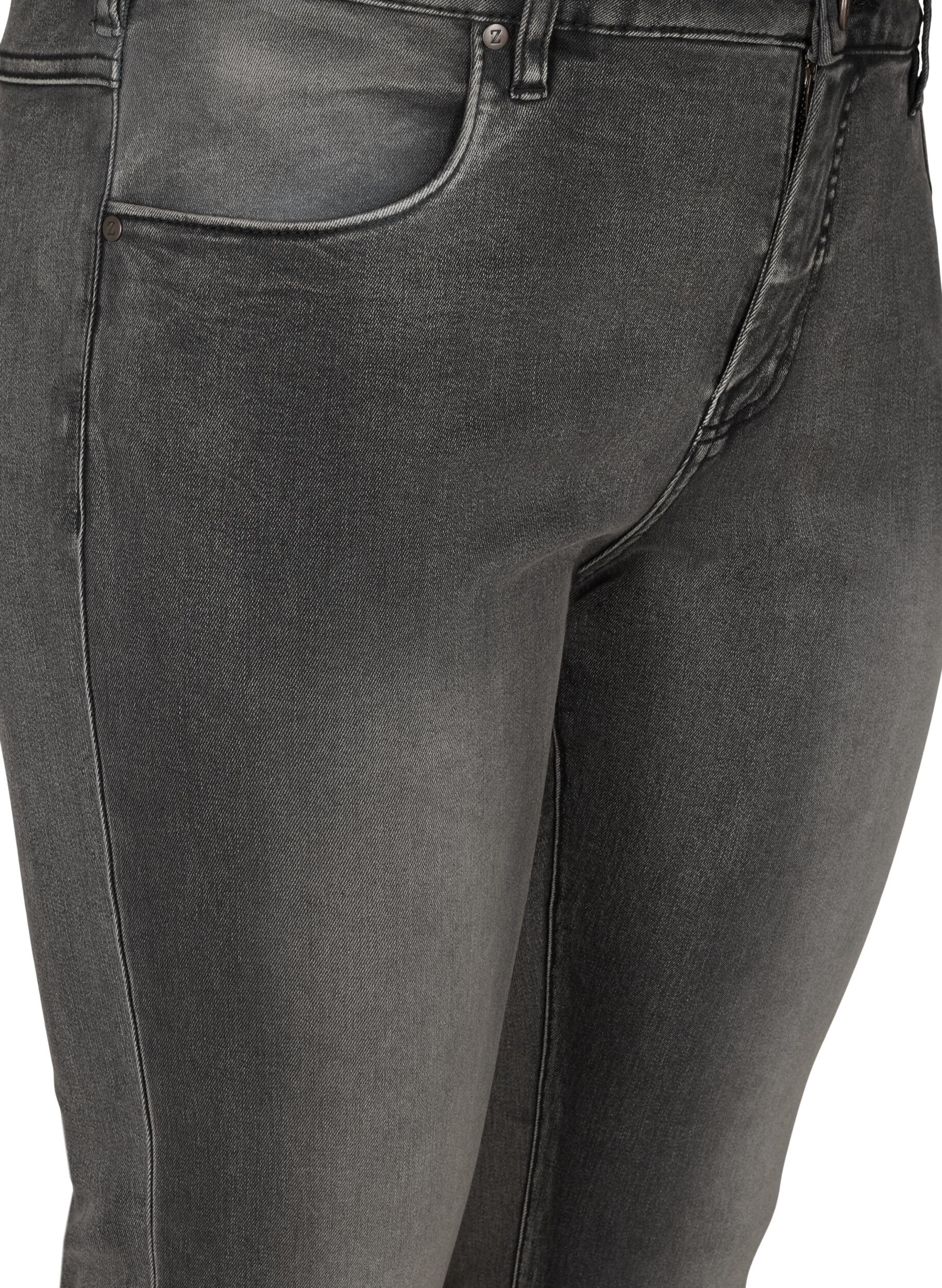 ZizzifashionSlim fit Emily jeans with normal waist, Dark Grey, Packshot image number 2