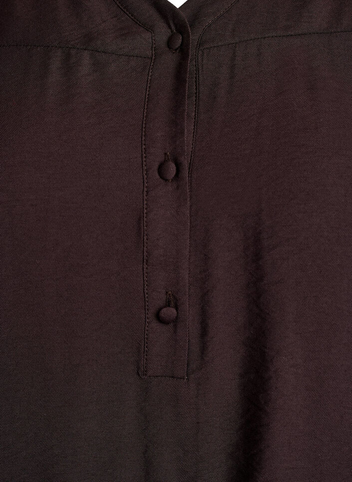 Viscose blouse with smock and gathered details, Brown, Packshot image number 2