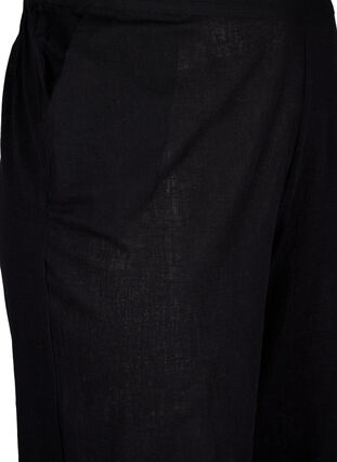 Loose pants in linen-cotton blend, Black, Packshot image number 2