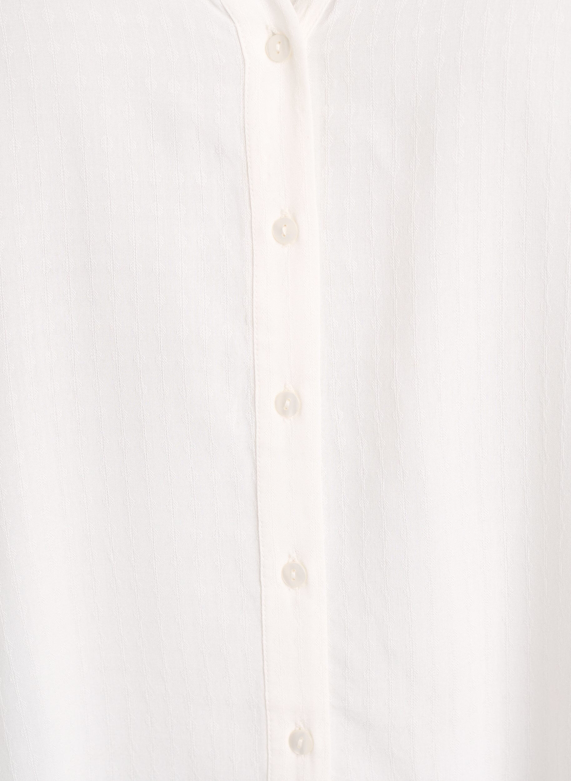 ZizzifashionViscose shirt with short sleeves and ruched detail, Vanilla, Packshot image number 2