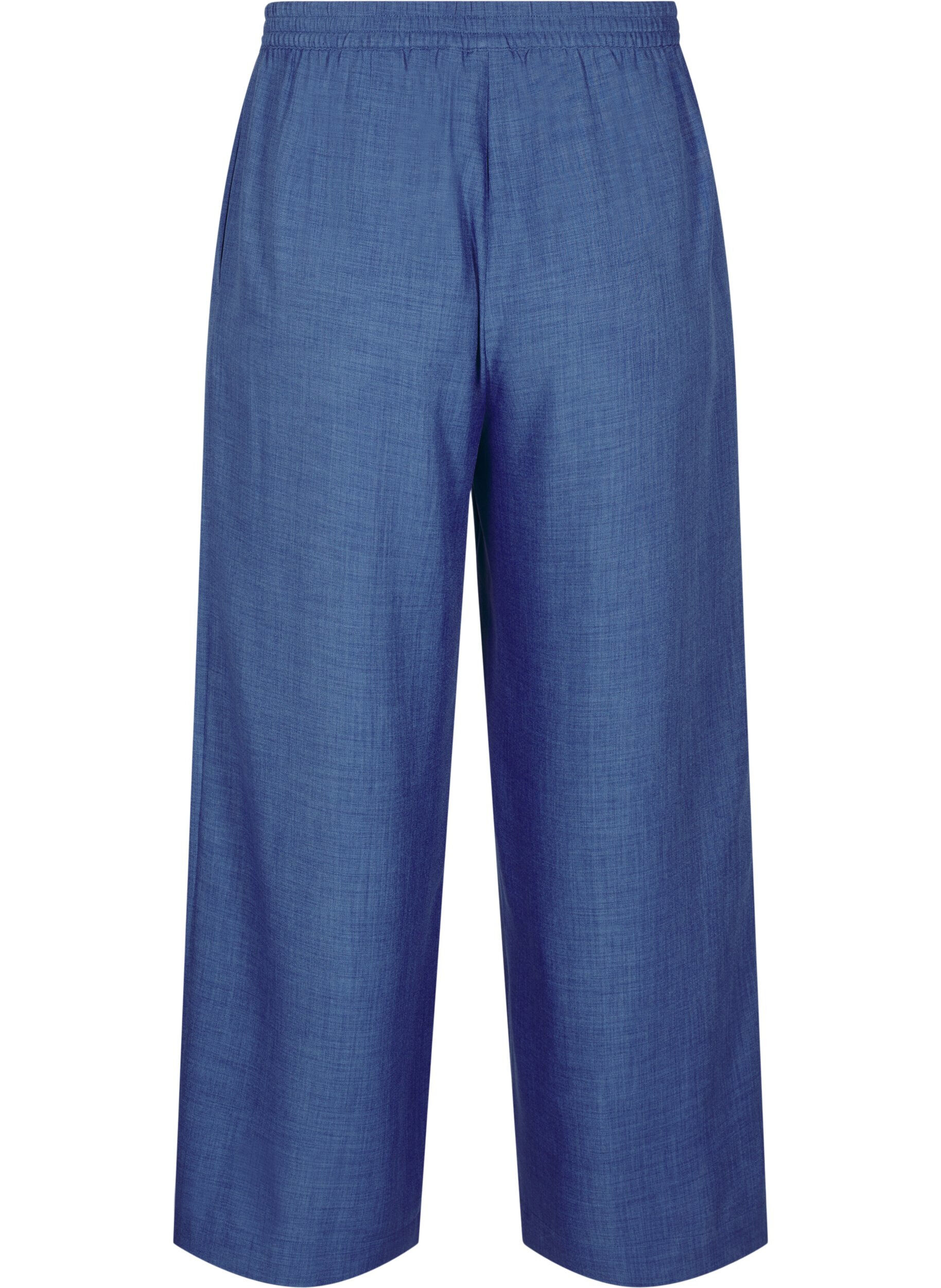 ZizzifashionLoose trousers with elasticated waistband and pockets, Blue, Packshot image number 1