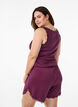 Loose night shorts with ribbed texture and lace trim, Dark Bordeaux, Model image number 2