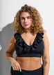 Bikini top with ruffle details, Black, Model image number 0