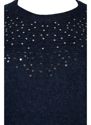 Melange knitted top with sequins, Night Sky Mel., Packshot image number 2