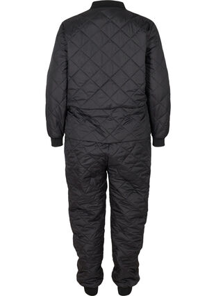 Quilted 2-in-1 jumpsuit with pockets, Black, Packshot image number 1