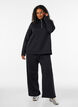 High-waisted sweatpants with wide legs, Black, Model image number 0