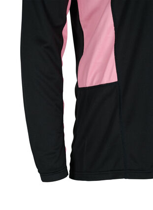 Ski undershirt with contrast stripe, Black w. Sea Pink, Packshot image number 3